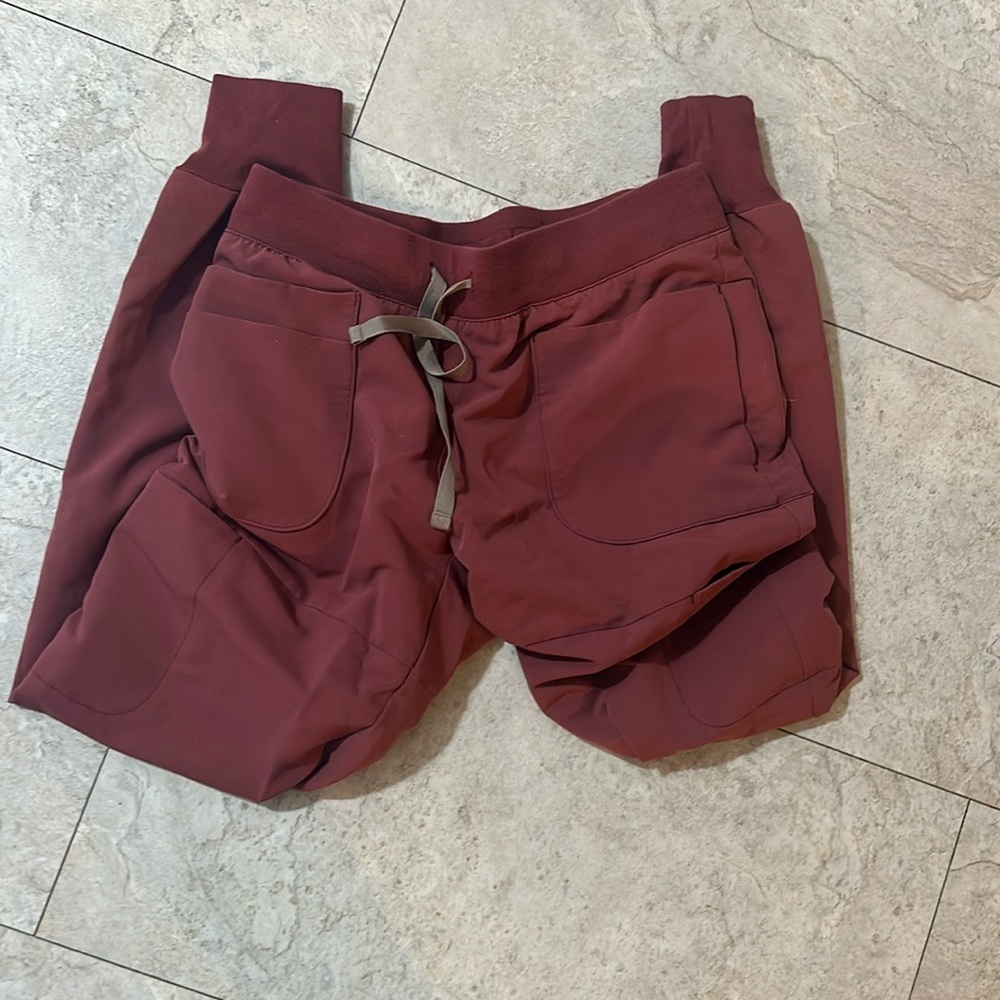 Dark cherry fig jogger pants